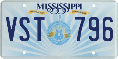 MS license plate VST796