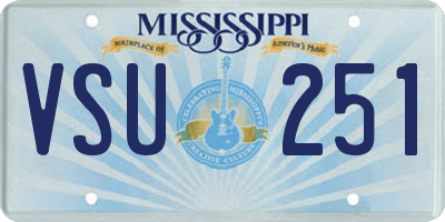 MS license plate VSU251