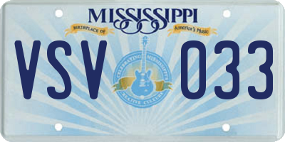 MS license plate VSV033