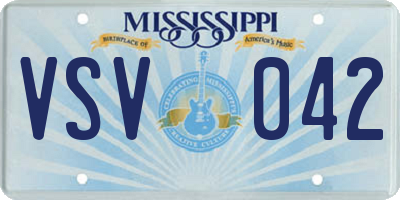 MS license plate VSV042