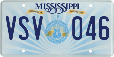 MS license plate VSV046