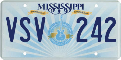 MS license plate VSV242