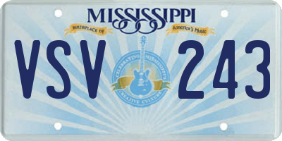 MS license plate VSV243