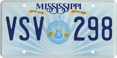 MS license plate VSV298