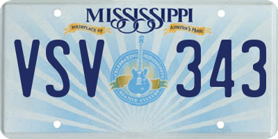 MS license plate VSV343