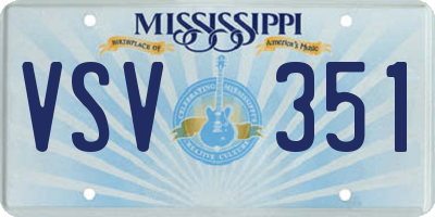 MS license plate VSV351