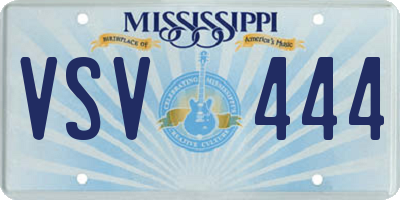 MS license plate VSV444