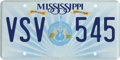 MS license plate VSV545