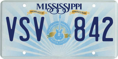 MS license plate VSV842
