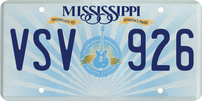 MS license plate VSV926