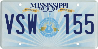 MS license plate VSW155