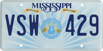 MS license plate VSW429