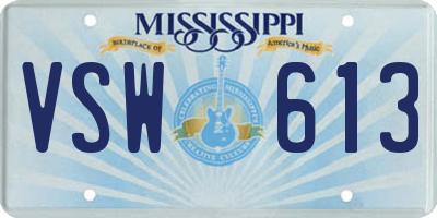 MS license plate VSW613