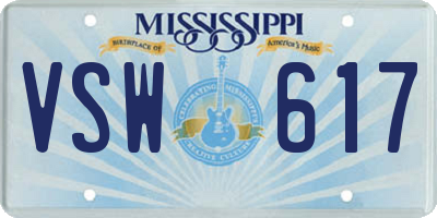 MS license plate VSW617