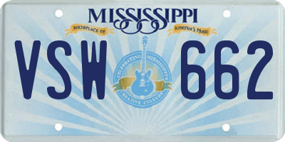 MS license plate VSW662