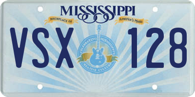 MS license plate VSX128