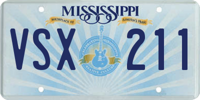 MS license plate VSX211
