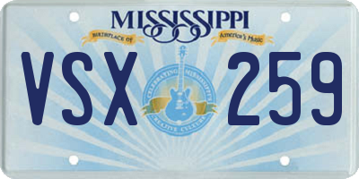 MS license plate VSX259