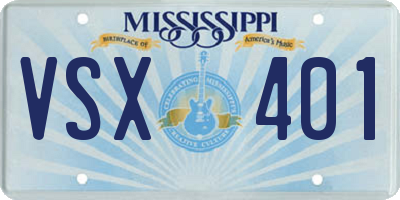 MS license plate VSX401