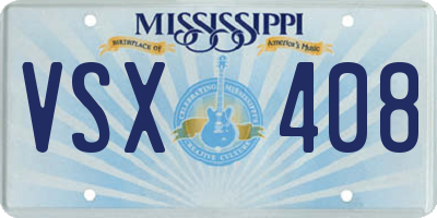 MS license plate VSX408