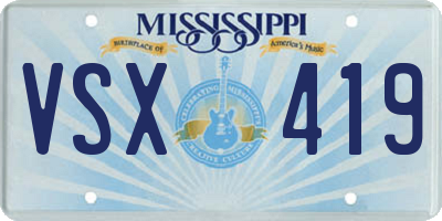 MS license plate VSX419