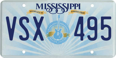 MS license plate VSX495