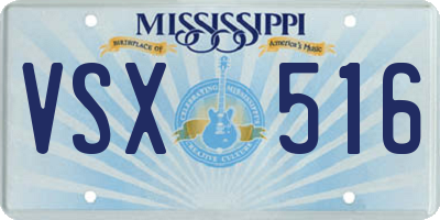 MS license plate VSX516