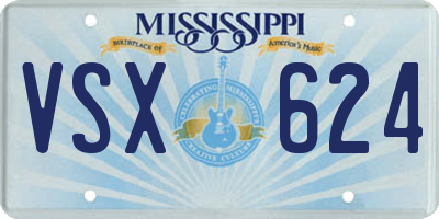 MS license plate VSX624