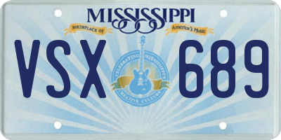 MS license plate VSX689