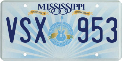 MS license plate VSX953