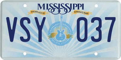 MS license plate VSY037