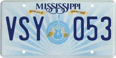 MS license plate VSY053