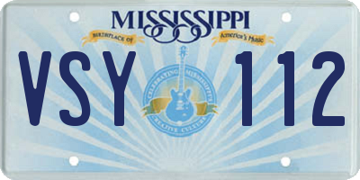 MS license plate VSY112