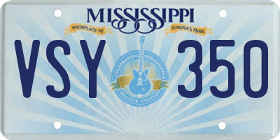 MS license plate VSY350