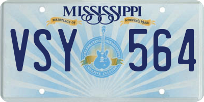 MS license plate VSY564