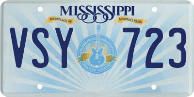 MS license plate VSY723