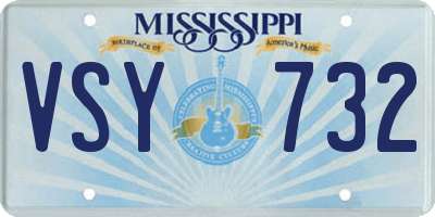 MS license plate VSY732