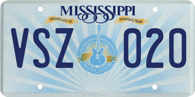 MS license plate VSZ020