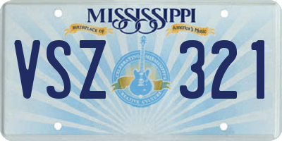 MS license plate VSZ321