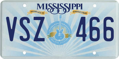 MS license plate VSZ466