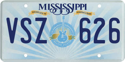 MS license plate VSZ626
