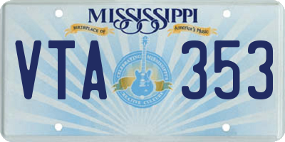 MS license plate VTA353