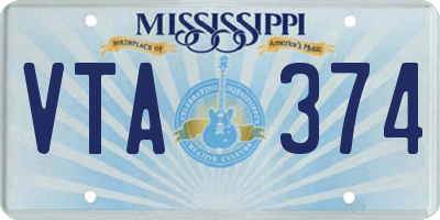 MS license plate VTA374