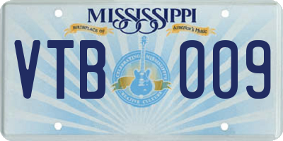 MS license plate VTB009