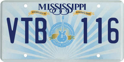MS license plate VTB116