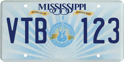 MS license plate VTB123