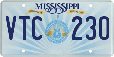 MS license plate VTC230
