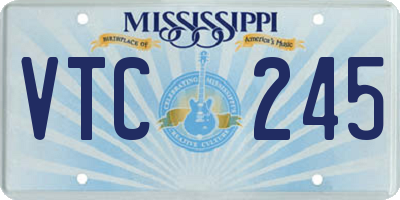MS license plate VTC245