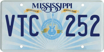 MS license plate VTC252