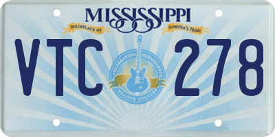 MS license plate VTC278